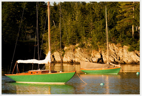 sailboats at anchor in Gilkey's Harbor, Isleboro, Maine