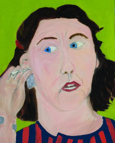 Q-Tip Self Portrait (detail), 1992. Oil on canvas, 17" x 24"