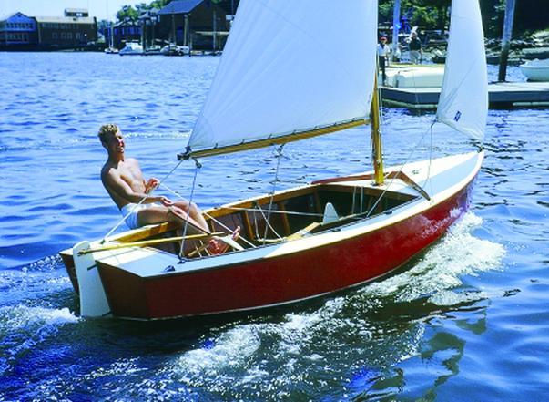 15-year-old Chuck in the brothers' first boat-building project, a Bluejay named Scratch. Courtesy ChuckPaine.com, LLC