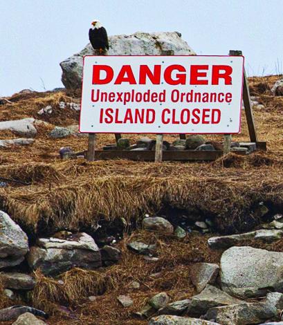 During WW II and until the 1960s, the island was used for target practice by the military and the occasional unexploded shell still turns up.