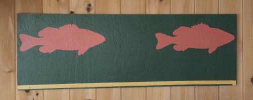 A piece of the original floor is now wall art.