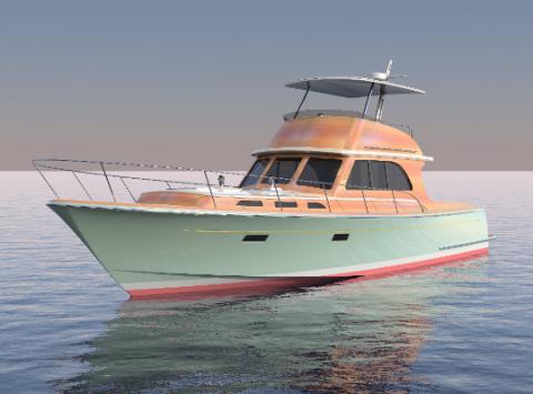 Innovative 57' express cruiser will merge wood and fiberglass