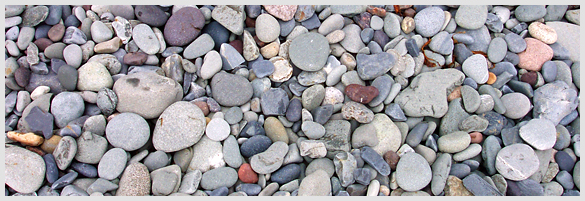 Skipping stones on a Maine beach